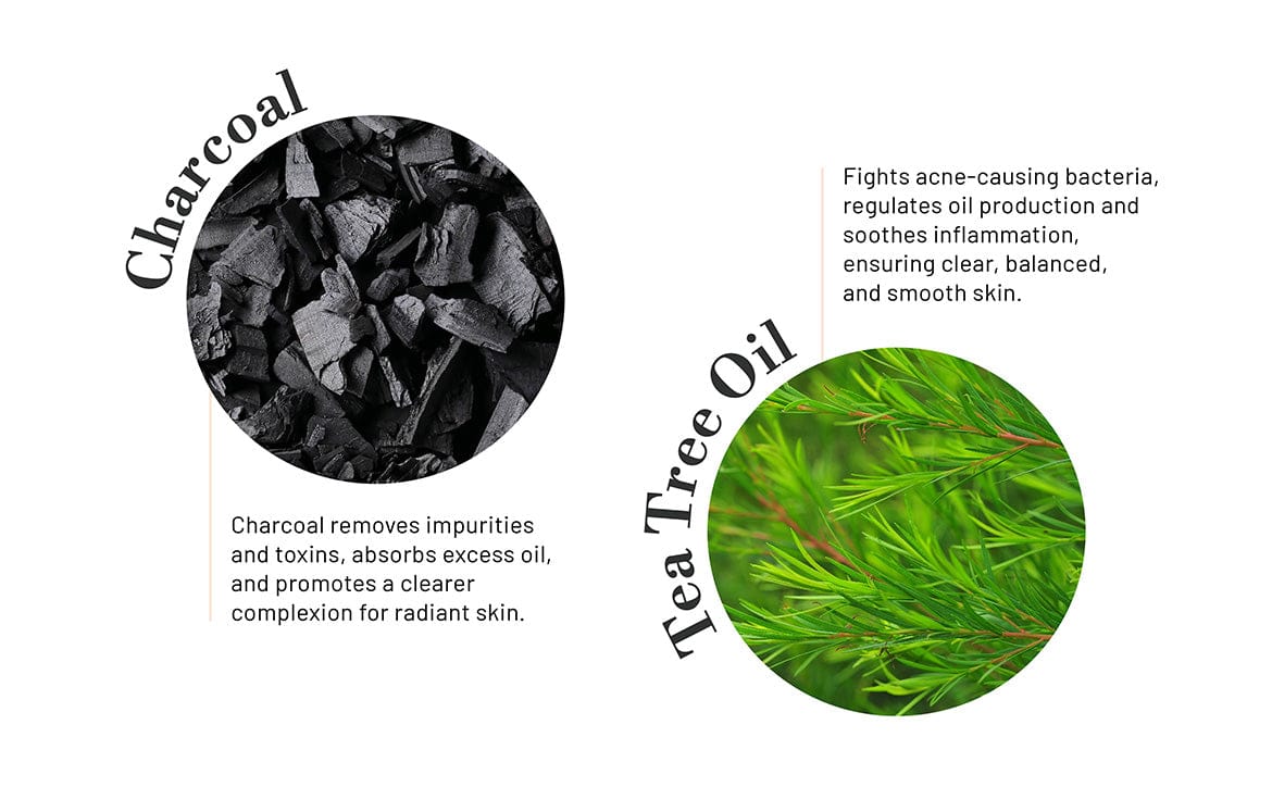 ODEON Charcoal & Tea Tree Face Scrub for Acne & Oily Skin | Deep Pore Cleansing Scrub | 100ml