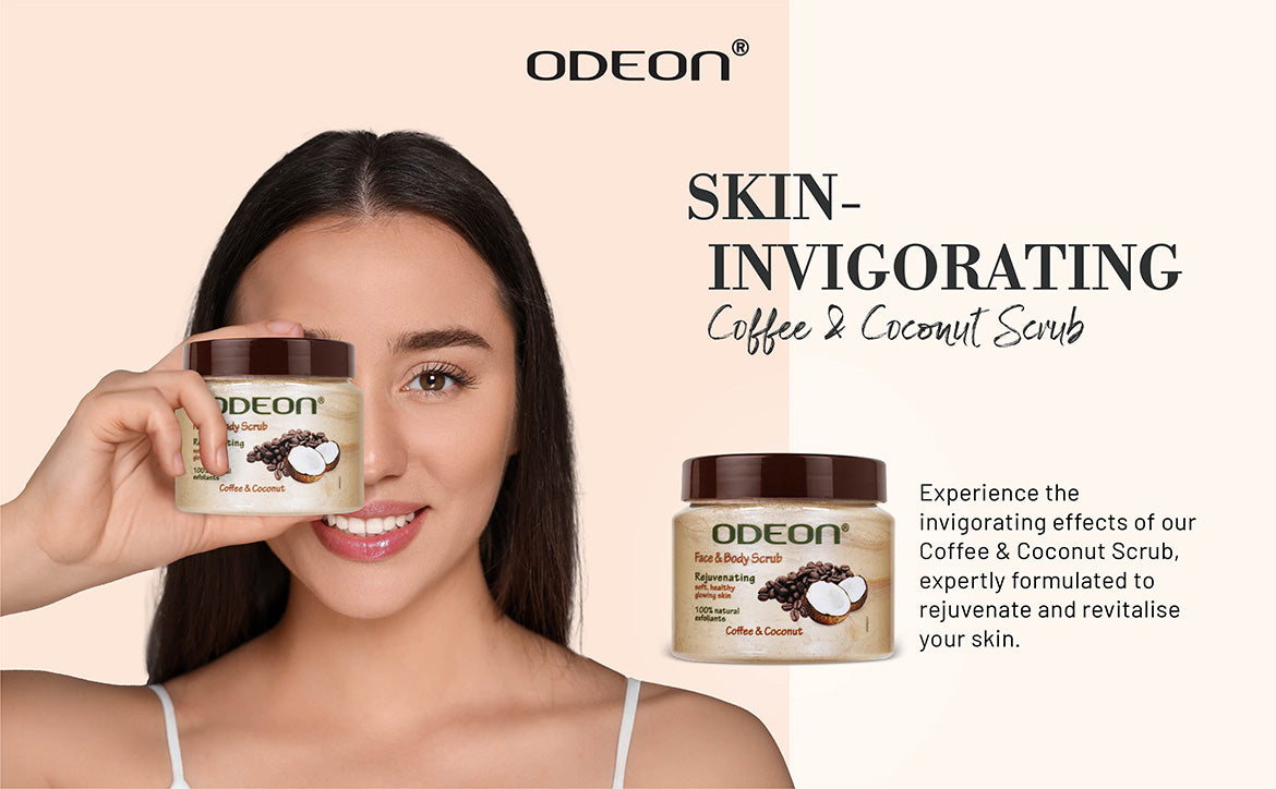 ODEON Coffee & Coconut Body Scrub for De-Tan, Smooth Skin & Natural Glow | 300ml