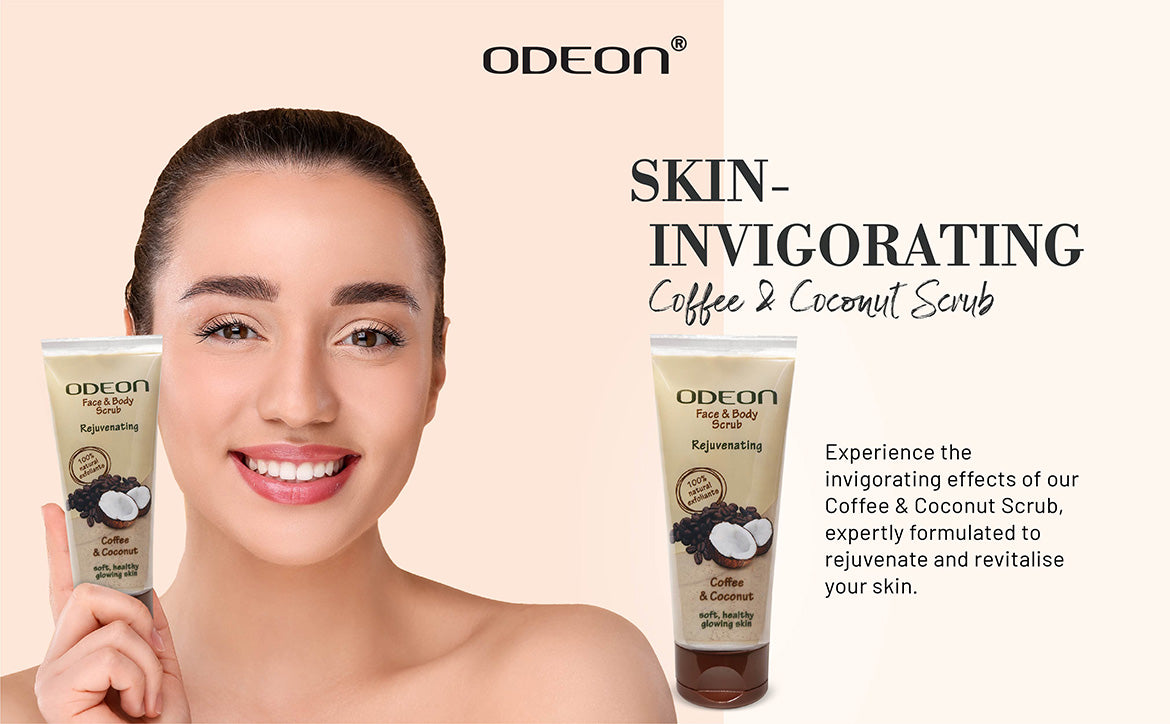 ODEON Coffee & Coconut Face Scrub for De-Tan & Dull Skin | Natural Exfoliating Scrub | 100ml