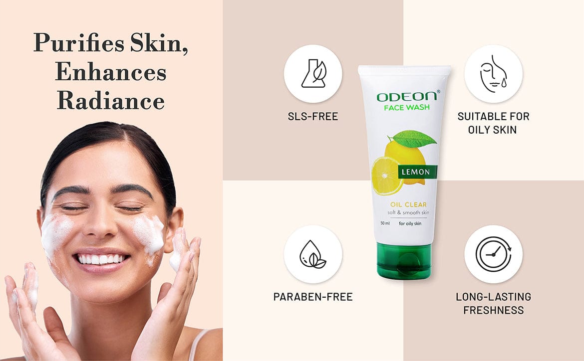 ODEON Lemon Face Wash for Oily Skin | Oil Control & Refreshing Cleanser