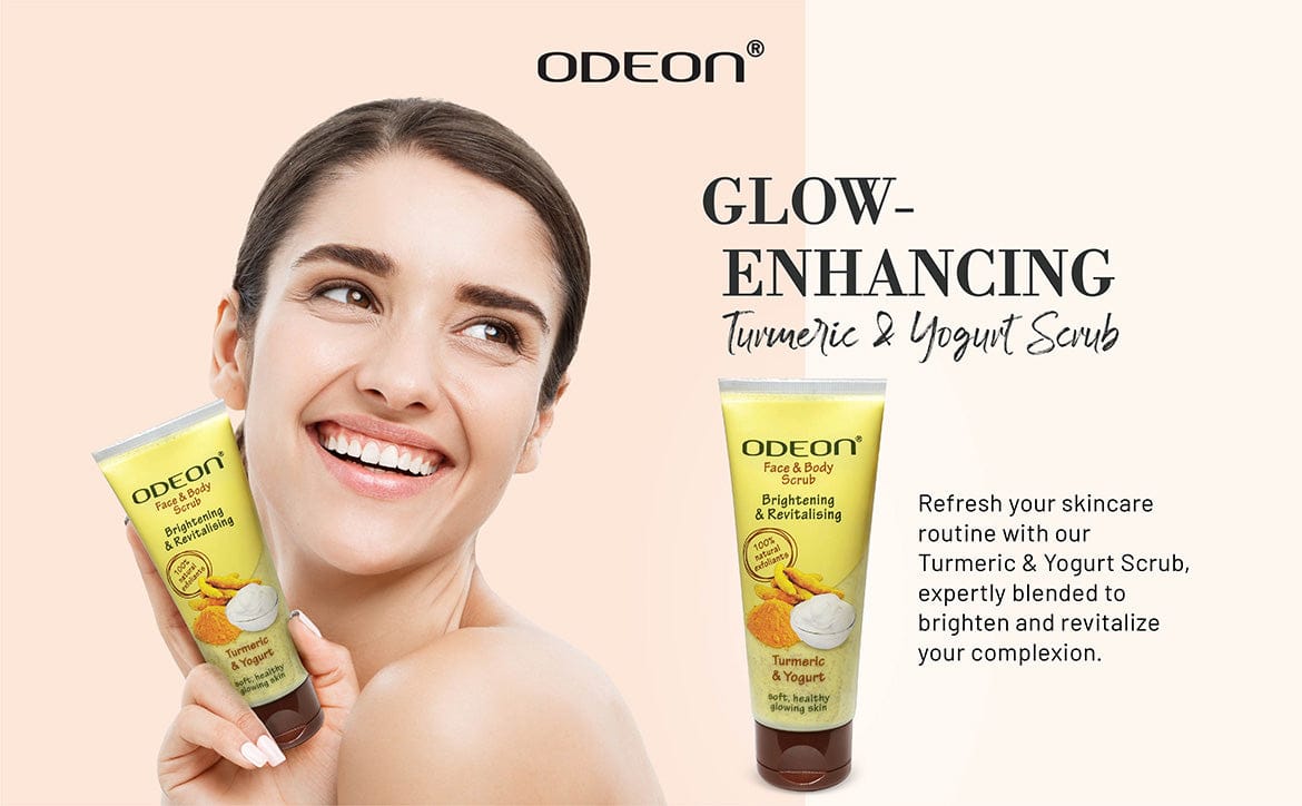 ODEON Turmeric & Yogurt Face Scrub for Dark Spots & Pigmentation | Natural Brightening Exfoliator