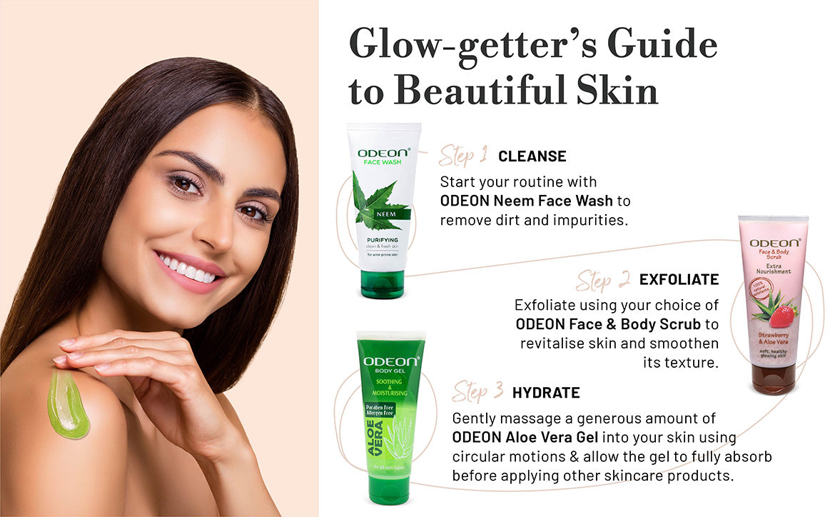 Guide to Beautiful Skin with the use of Neem Fash Wash, Face & Body Scrub and Aloe Vera Body Gel