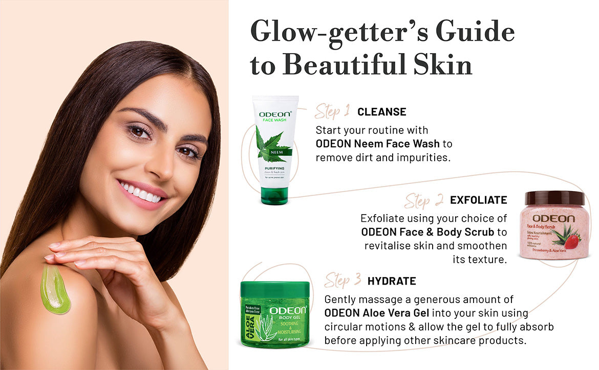 Guide to Beautiful Skin with the use of Neem Fash Wash, Face & Body Scrub and Aloe Vera Body Gel
