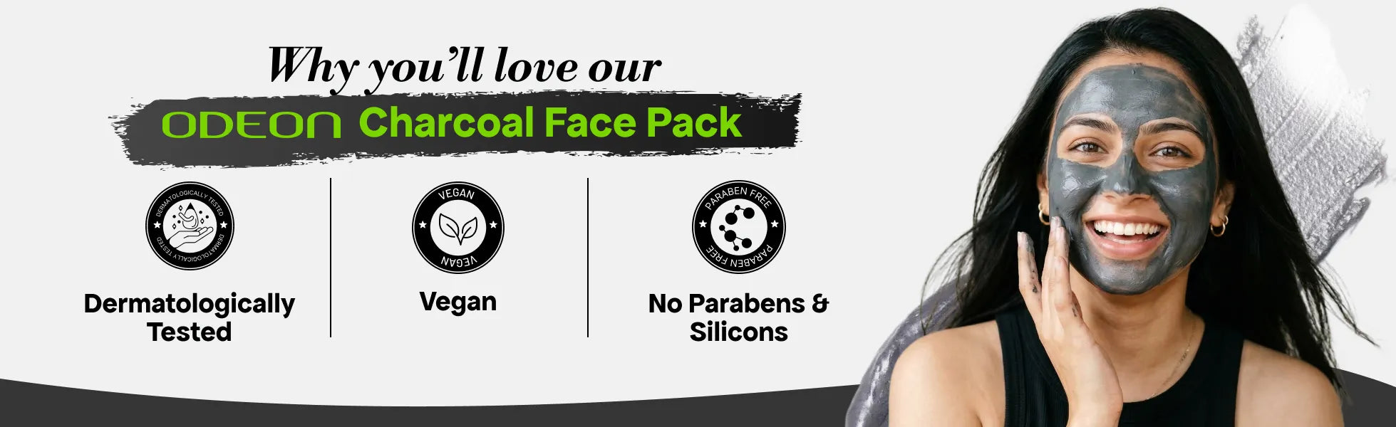 ODEON Charcoal Face Pack for Oily Skin | Oil Control & Pore Detox Clay Mask | 400ml