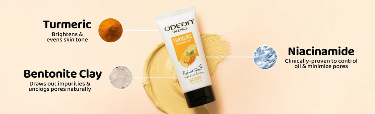 Turmeric & Mineral Clay + Niacinamide Face Pack – Oil-Free & Visibly Brighter Skin