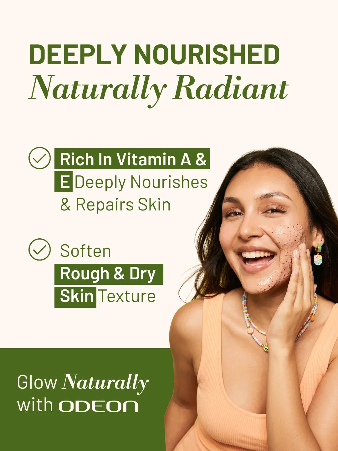 ODEON Apricot & Almond Face Scrub for Blackheads | Nourishing Vitamin Scrub | 100ml