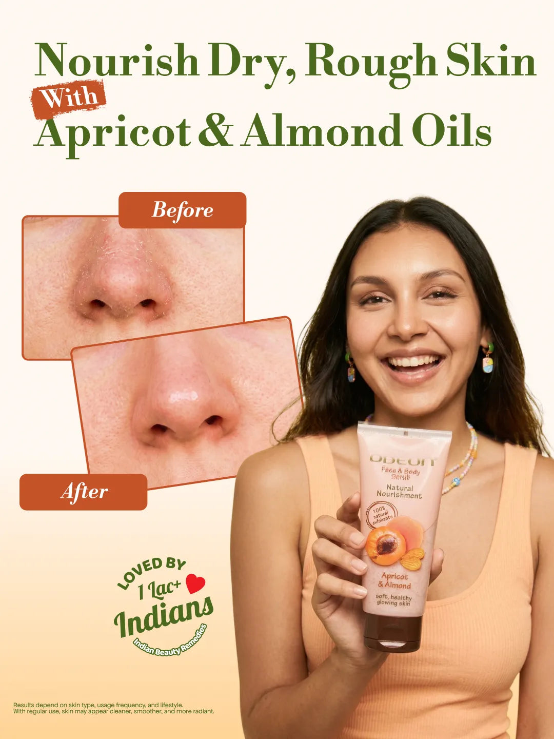 ODEON Apricot & Almond Face Scrub for Blackheads | Nourishing Vitamin Scrub | 100ml