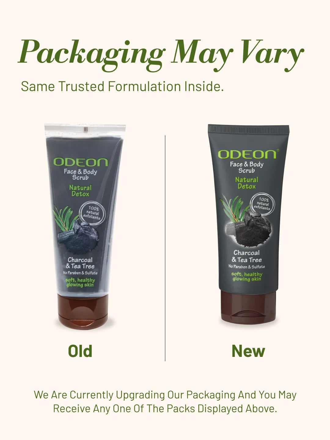 ODEON Charcoal & Tea Tree Face Scrub for Acne & Oily Skin | Deep Pore Cleansing Scrub | 100ml