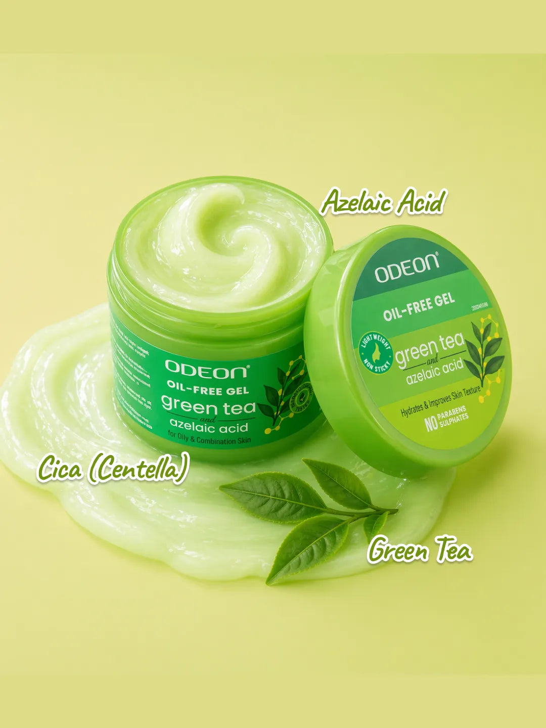 ODEON Oil Free Gel with Green Tea & Azelaic Acid | Oil Control Hydrating Gel Moisturizer | 200ml