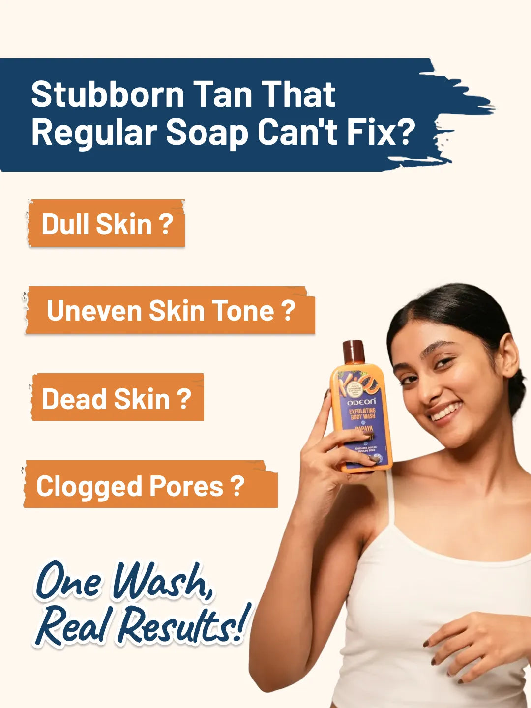 ODEON Papaya & Carrot Exfoliating Body Wash for Brightening & Even-Toned Skin | 270ml