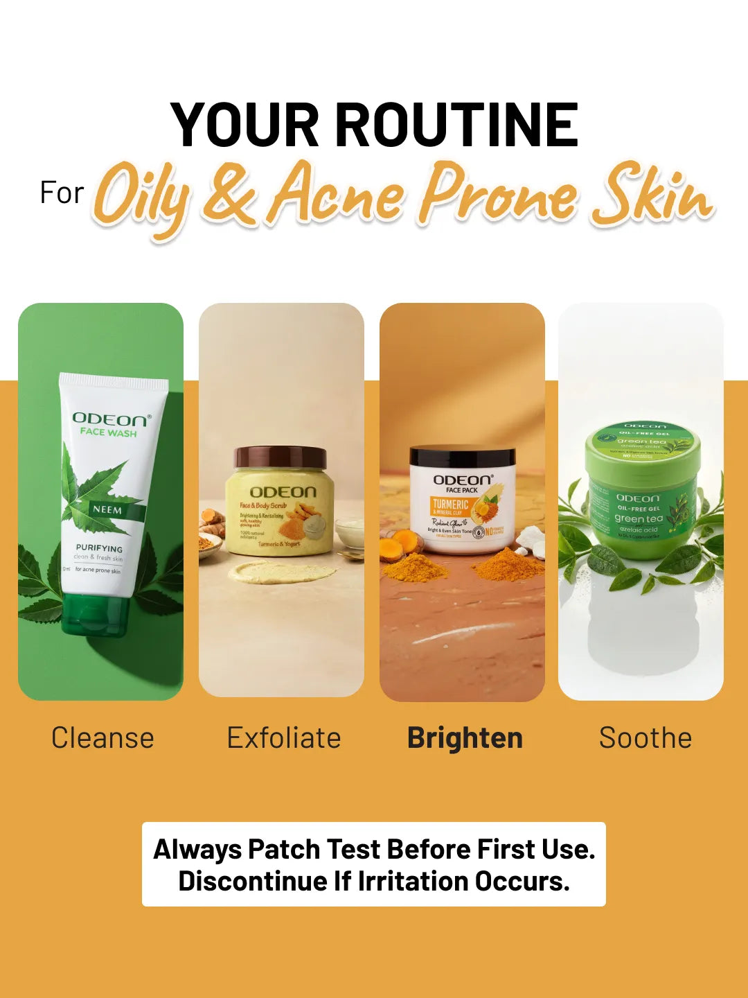 ODEON Turmeric Mineral Clay Face Pack for Oily & Acne Skin | De-Tan & Natural Glow | 400ml