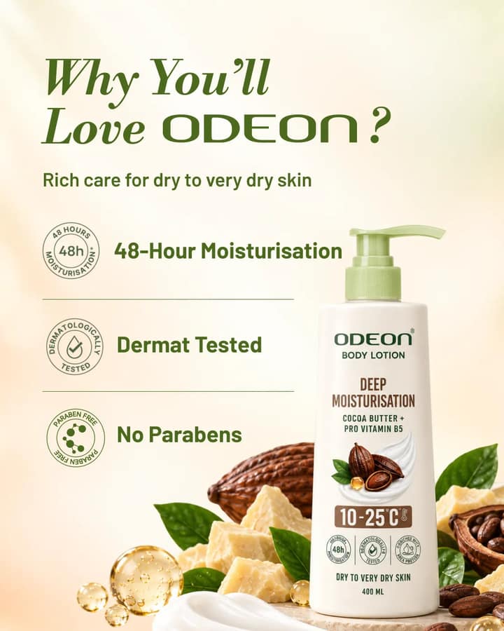 ODEON Deep Moisturisation Body Lotion with Cocoa Butter & Pro-Vitamin B5