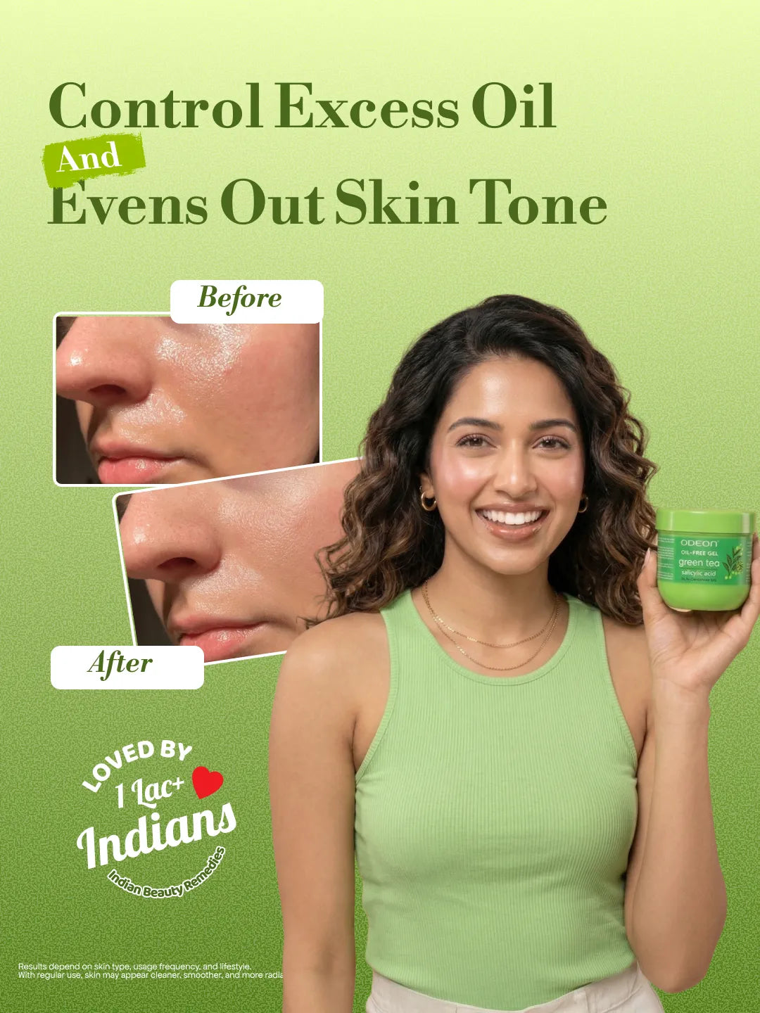 ODEON Oil Free Gel with Green Tea & Azelaic Acid | Oil Control Hydrating Gel Moisturizer | 200ml