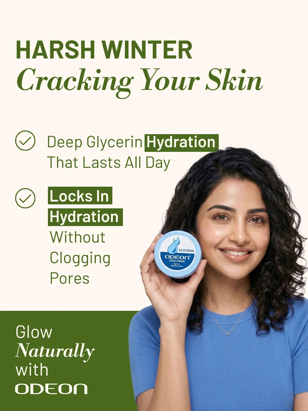 ODEON Hydrating Cold Cream for Dry & Sensitive Skin | Powered by Glycerin | 200ml