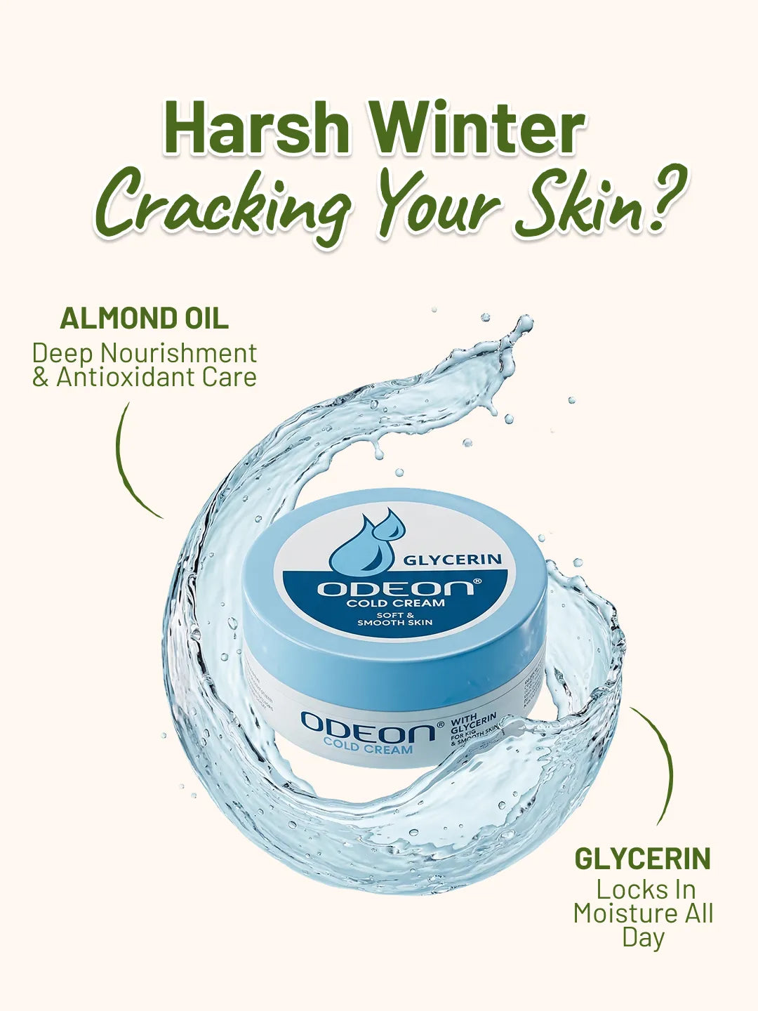 ODEON Hydrating Cold Cream for Dry & Sensitive Skin | Powered by Glycerin | 200ml