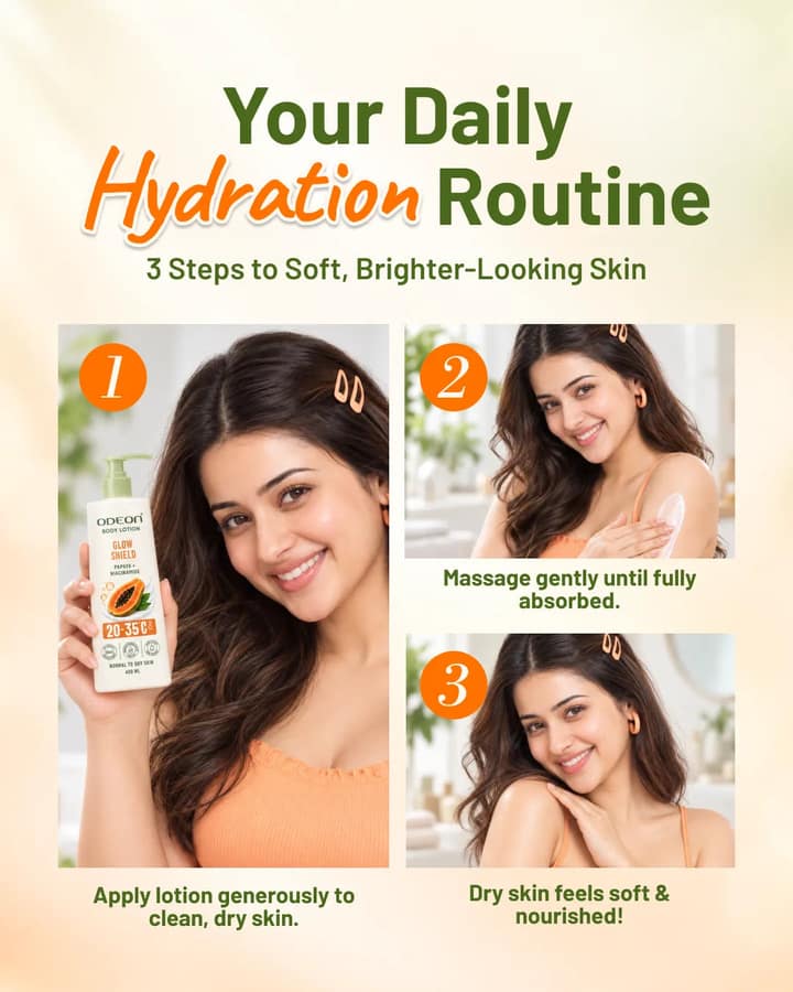 ODEON Glow Shield Body Lotion with Papaya & Niacinamide