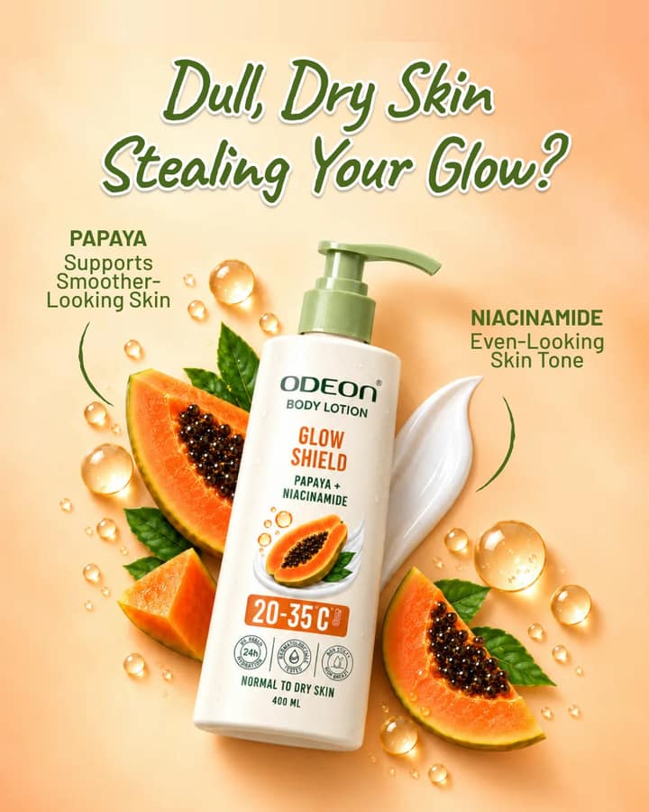 ODEON Glow Shield Body Lotion with Papaya & Niacinamide