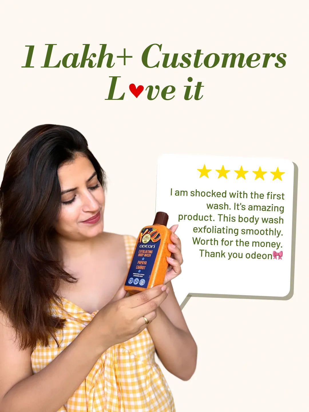 ODEON Papaya & Carrot Exfoliating Body Wash for Brightening & Even-Toned Skin | 270ml