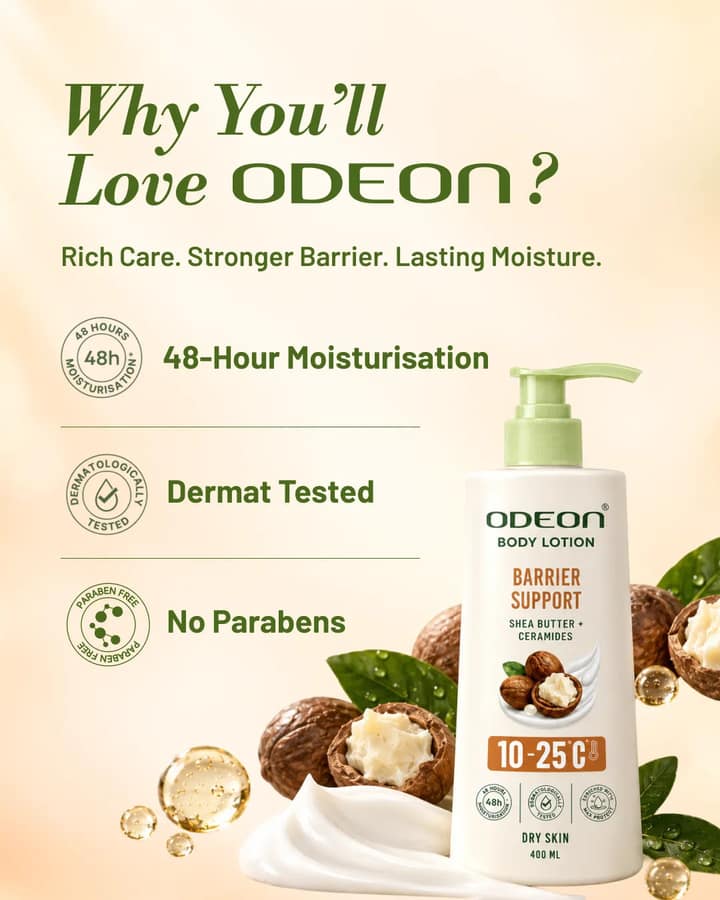 ODEON Barrier Support Body Lotion with Ceramides & Shea Butter