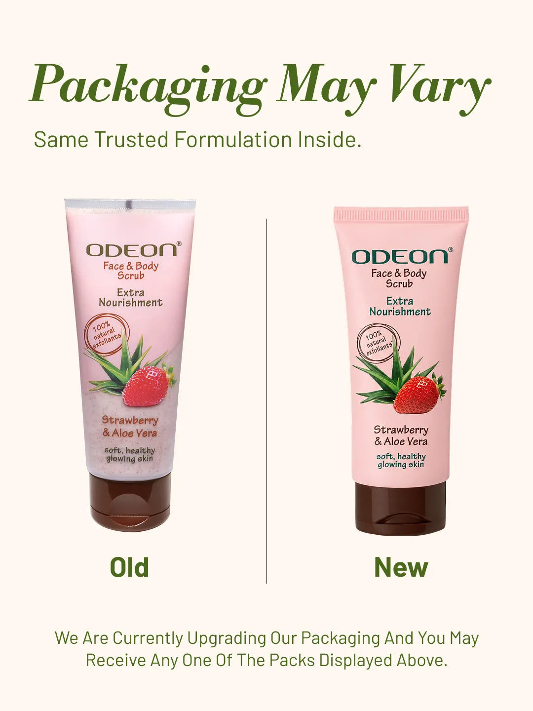 ODEON Strawberry & Aloe Vera Face Scrub | Hydrating Brightening Scrub for Sensitive Skin | 100ml