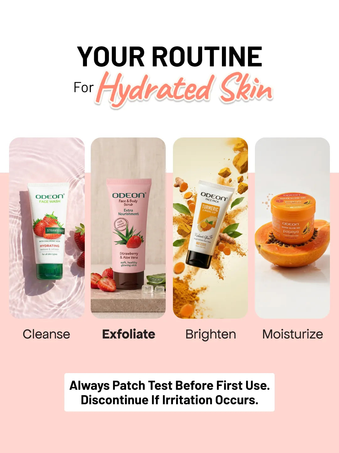 ODEON Strawberry & Aloe Vera Face Scrub | Hydrating Brightening Scrub for Sensitive Skin | 100ml